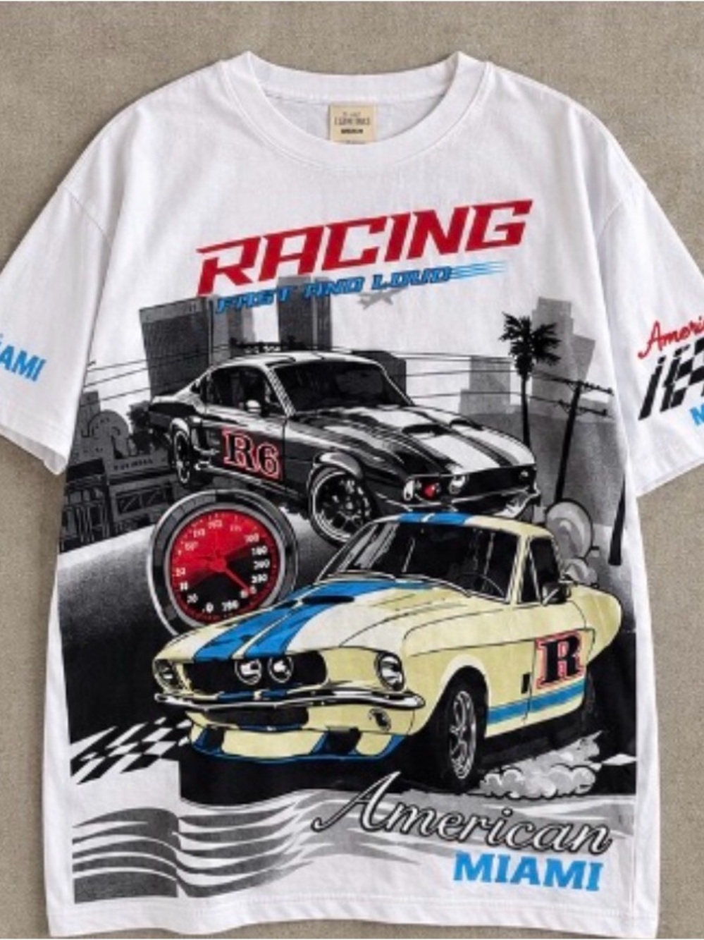 Racing Graphic Short Sleeve Tee - White